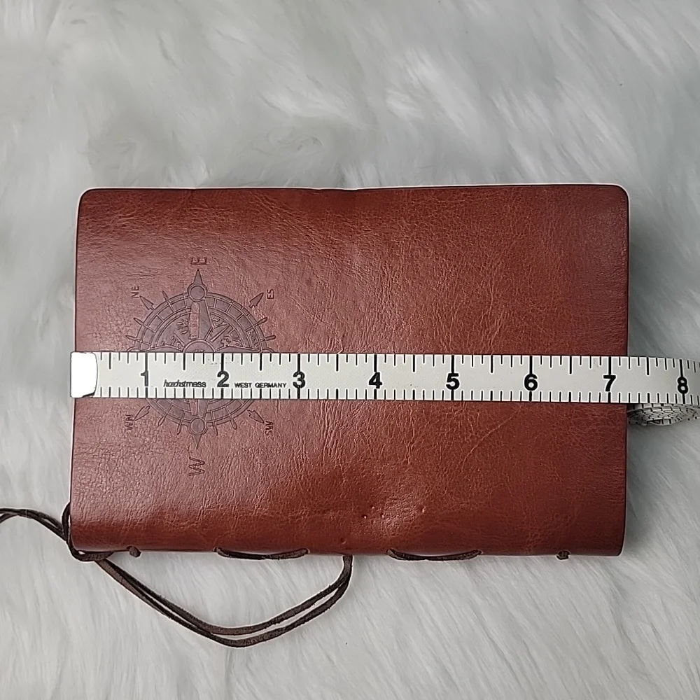 Nautical NeW Faux Leather Compass Rose Embossed Refillable Paper Diary Notepad‎